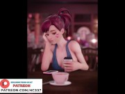 Preview 3 of D.VA AND SOMBRA HAVE SOME FUN IN THE CAFE / OVERWATCH HENTAI STORY ANIMATION 60FPS