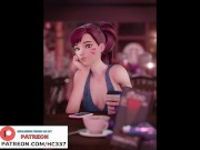 Preview 6 of D.VA AND SOMBRA HAVE SOME FUN IN THE CAFE / OVERWATCH HENTAI STORY ANIMATION 60FPS