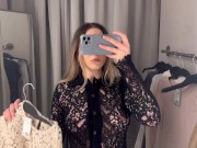 Preview 4 of see through try on haul sexy girl trying on haul transparent clothes
