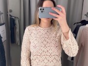 Preview 5 of see through try on haul sexy girl trying on haul transparent clothes