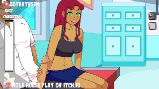 Hole House Gameplay - Starfire Handjob Cumshot