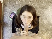 Preview 1 of Gamer girl gives you a blowjob because she loves your cock - Emma Fiore