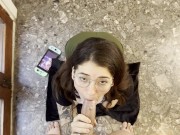 Preview 2 of Gamer girl gives you a blowjob because she loves your cock - Emma Fiore