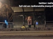 Preview 6 of FTM exhibitionist plays with himself at a bus stop