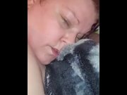 Preview 2 of BBW tied to bed while uncircumcised dildo makes her squirt 💦