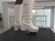 Preview 1 of The Smashing Balls Service in White Tank Boots - CBT, Ballbusting, Trample, Trampling, Crush
