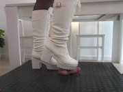 Preview 2 of The Smashing Balls Service in White Tank Boots - CBT, Ballbusting, Trample, Trampling, Crush