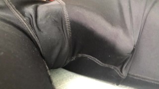 Swollen dick pulses in shorts
