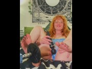 Preview 3 of Ginger Slut with Pretty Feet Soaks Panties Playing with Toys and Your Cock