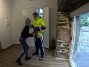 Preview 5 of The parcel delivery man comes to bring me a package and I give him a surprise blowjob