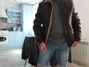 Preview 1 of Showing your leather jackets, fetish 🌶️🍓