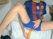 Preview 2 of Skinny football player fucks the cum out of himself