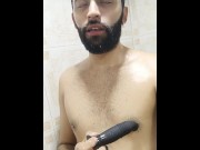 Preview 4 of Camilo Brown Using Oil And a Vibrator In The Shower To Give Himself An Intense Prostate Orgasm