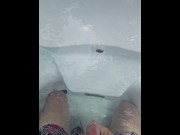 Preview 3 of Dude busts nut in hot tube gay daddy jizz slut whore