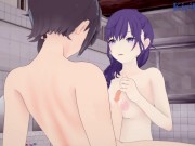 Preview 1 of Mafuyu Asahina and I have intense sex in a public bath. - Project SEKAI Hentai