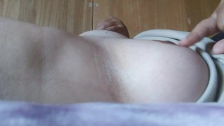 [Voyeur style] Big breasted Japanese woman starts masturbating in transparent sexy underwear ♥️