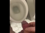 Preview 4 of Chubby Degen Strokes His Cock 'Till He Busts While Taking a Piss