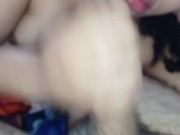 Preview 2 of POV big full lips smeared with all my creampie, bitch sucks deliciously