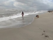 Preview 3 of On the beach an unknown girl sucks my cock. IN PUBLIC