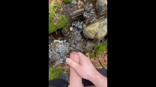 Edging in the forest + big cumshot