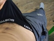 Preview 5 of Horny guy playing with his huge throbbing bulge in underwear ends up moaning until orgasm