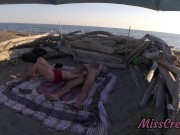 Preview 2 of My STEP-DAD takes me to a NUDIST BEACH and TOUCHES my PUSSY in front of everyone (REAL) PART 1