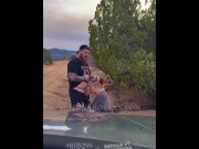 Preview 1 of Amateur Couple Fucking on the Side of the Road (teaser)