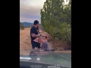 Preview 2 of Amateur Couple Fucking on the Side of the Road (teaser)