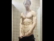 Preview 2 of Twink is jerking off during his workout