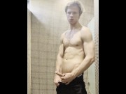 Preview 3 of Twink is jerking off during his workout