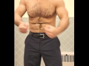 Preview 4 of HAIRY MUSCLE BEAR STRIPPING AND FLEXING