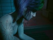 Preview 3 of Cyberpunk 2077 Judy Sex Scene - Pyramid Song Sex Scene [18+] Porn Game Play