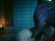 Preview 6 of Cyberpunk 2077 Judy Sex Scene - Pyramid Song Sex Scene [18+] Porn Game Play