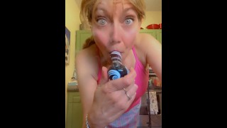 Tattooed Blonde naughty cheeky slutty Hojack vaping and playing with tight pussy