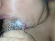 Preview 1 of sucking balls and dick together until he cums a lot of creampie with balls inside mouth wow🍌⚽️⚽️🥛