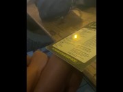 Preview 3 of Tits out handjob at the bar risky