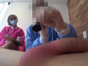 Preview 1 of DAY6 (Part 3): TWO NURSES TEST A PATIENT'S NEW DICK with their big asses
