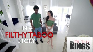 FilthyTaboo - Hungry For Cock Brunette Stepsister Rides My Dick Hard