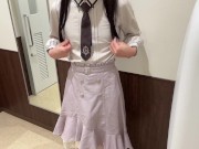 Preview 3 of [Crossdressing] Japanese masturbation with a lot of ejaculation in a cute uniform 💕