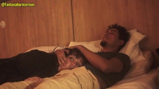 my stepbrother enters my room and makes me give him a blowjob