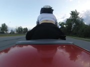 Preview 5 of Public Adventures: School Girl Riding Motorcycle Without Panties In Short Skirt (Pussy Dripping)