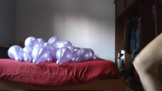 Fucking crystal Pink balloon and cum in it