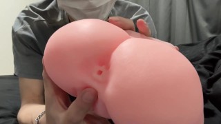 [Japanese male ASMR] Oho voice masturbation Sweaty fake pussy and creampie copulation [Akinyan / mal