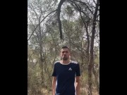 Preview 4 of jerking off and cumming on the woods