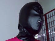 Preview 3 of Hard Fuck in Spandex Catsuit and Leather Hood / Posture Collar / Ballet Boots