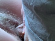 Preview 1 of Hairy pussy closeup fuck and creampie 💦