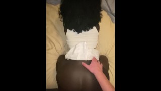 Tiny-waisted black girl fucked in doggystyle