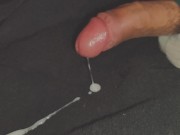 Preview 2 of Three times slow motion close up cumshots, uncircumcised tiny penis cums