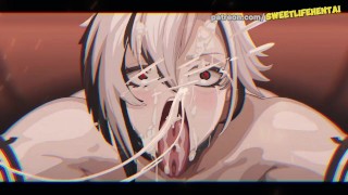 Genshin Impact - Blonde Babe Sloppy Deepthroat Dick to Cum In Mouth!