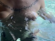 Preview 1 of Tit Bouncing Outside Pool Milf